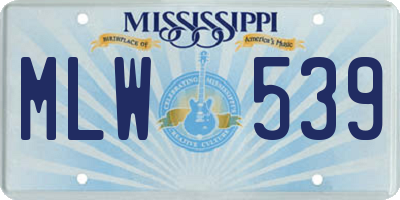 MS license plate MLW539