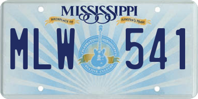 MS license plate MLW541