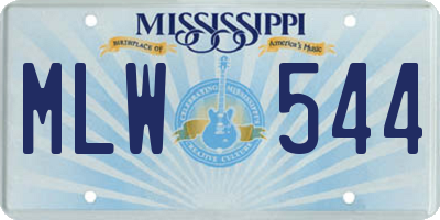 MS license plate MLW544