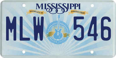 MS license plate MLW546
