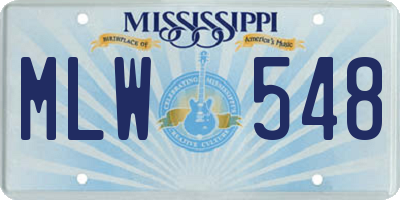 MS license plate MLW548