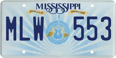 MS license plate MLW553