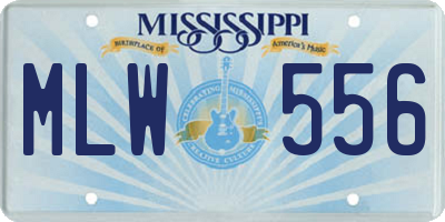 MS license plate MLW556