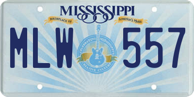 MS license plate MLW557