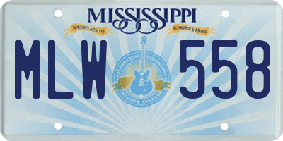 MS license plate MLW558