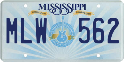 MS license plate MLW562