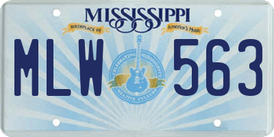 MS license plate MLW563