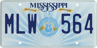 MS license plate MLW564