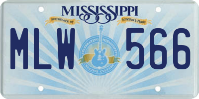 MS license plate MLW566