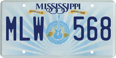 MS license plate MLW568