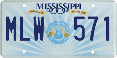 MS license plate MLW571