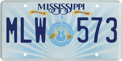 MS license plate MLW573