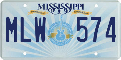 MS license plate MLW574