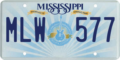 MS license plate MLW577