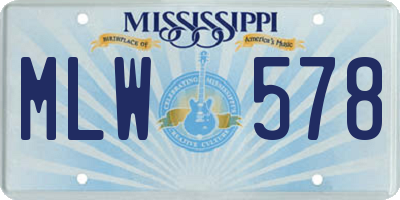 MS license plate MLW578
