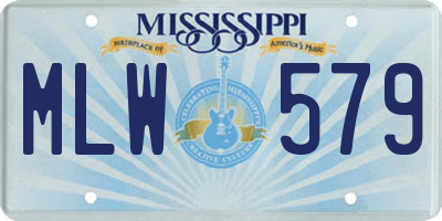 MS license plate MLW579