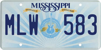 MS license plate MLW583