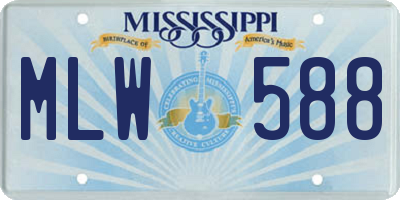 MS license plate MLW588