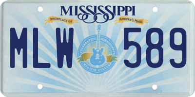 MS license plate MLW589