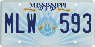 MS license plate MLW593
