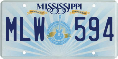MS license plate MLW594