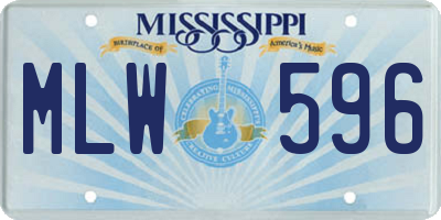 MS license plate MLW596