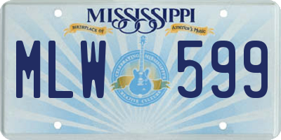 MS license plate MLW599