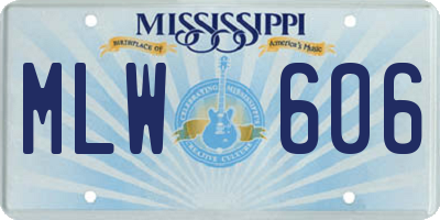 MS license plate MLW606