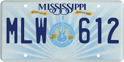 MS license plate MLW612