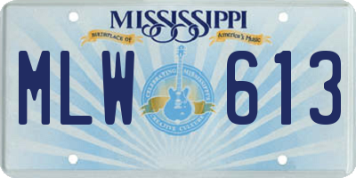 MS license plate MLW613