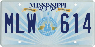 MS license plate MLW614