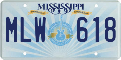 MS license plate MLW618