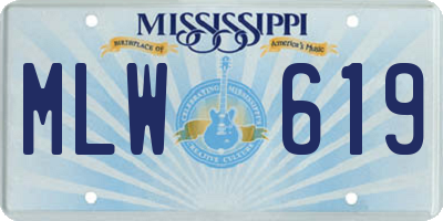 MS license plate MLW619