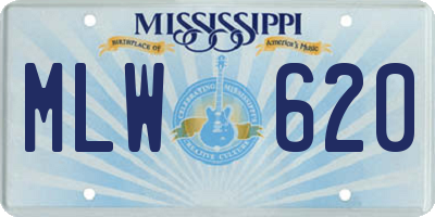 MS license plate MLW620