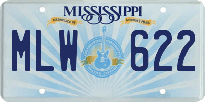 MS license plate MLW622