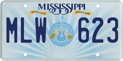 MS license plate MLW623