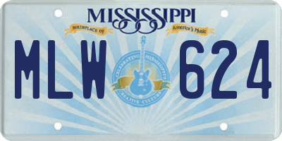 MS license plate MLW624