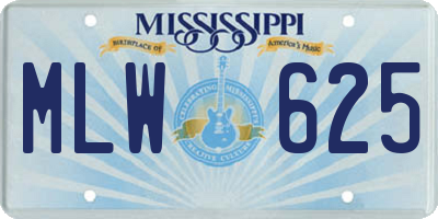 MS license plate MLW625