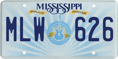 MS license plate MLW626