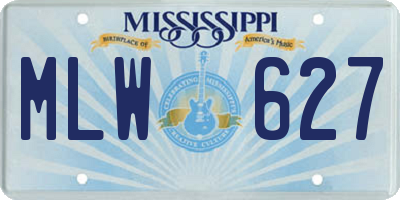 MS license plate MLW627