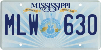 MS license plate MLW630