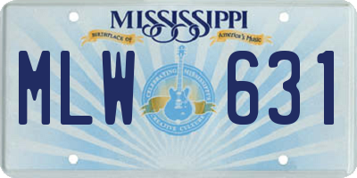 MS license plate MLW631