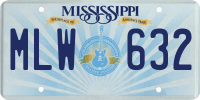 MS license plate MLW632