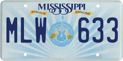 MS license plate MLW633