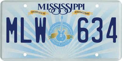 MS license plate MLW634