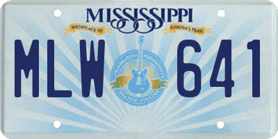 MS license plate MLW641