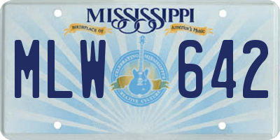 MS license plate MLW642