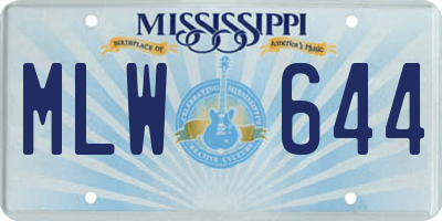 MS license plate MLW644