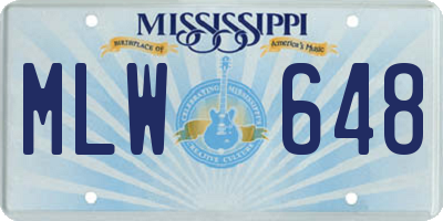 MS license plate MLW648