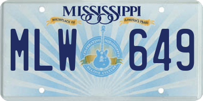 MS license plate MLW649